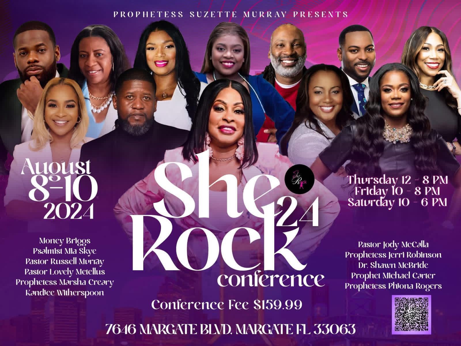 SheRock 2024 Conference flyer, August 8 to 10, 2024, Margate FL