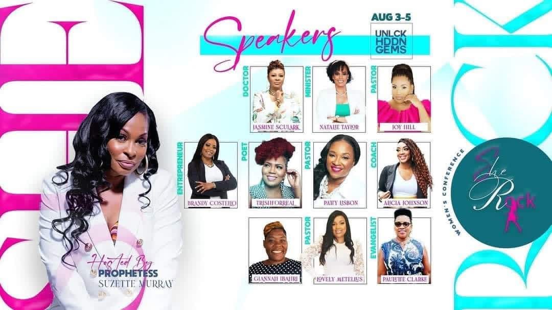 She Rock 2024 Women's Conference flyer — Unlock Hidden Gems