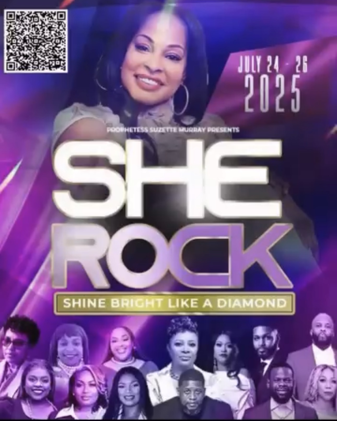 She Rock 2025 Women's Conference flyer — Shine Bright Like a Diamond